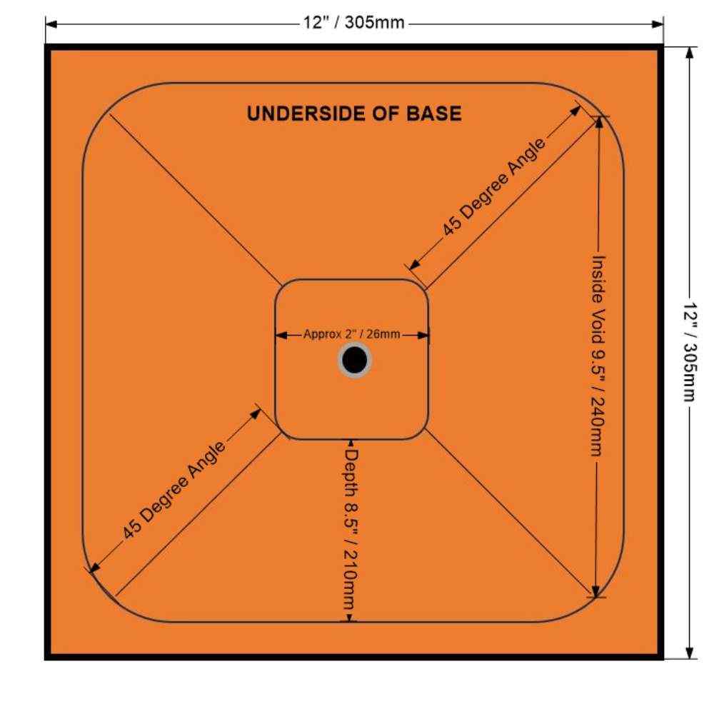 sq underside measurement