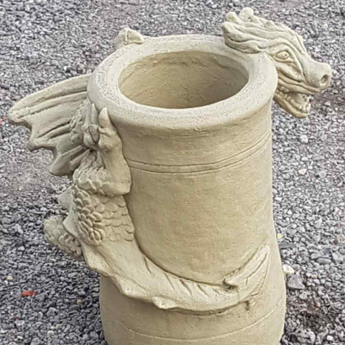 Screech bathstone dragon chimney pot