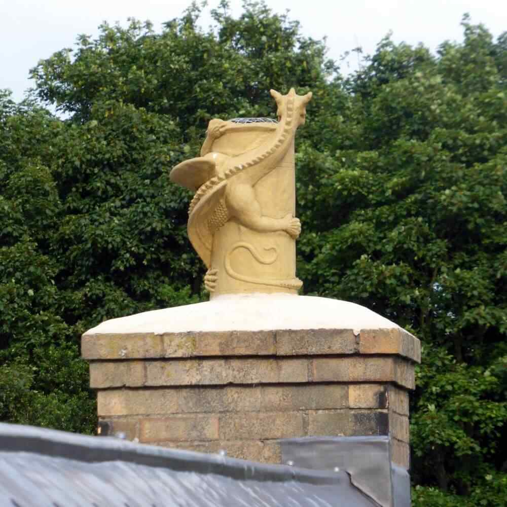 bathstone dragon chimney pot